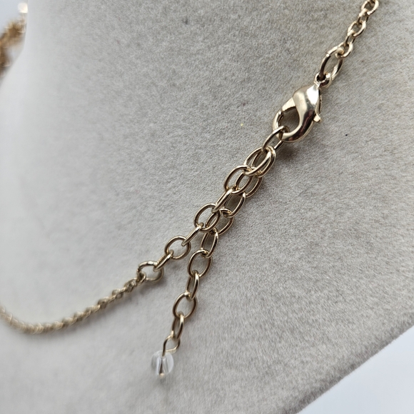 NEW VINTAGE Napier Pink Articulated Flower Gold Tone Necklace & Earrings Set - Picture 7 of 7